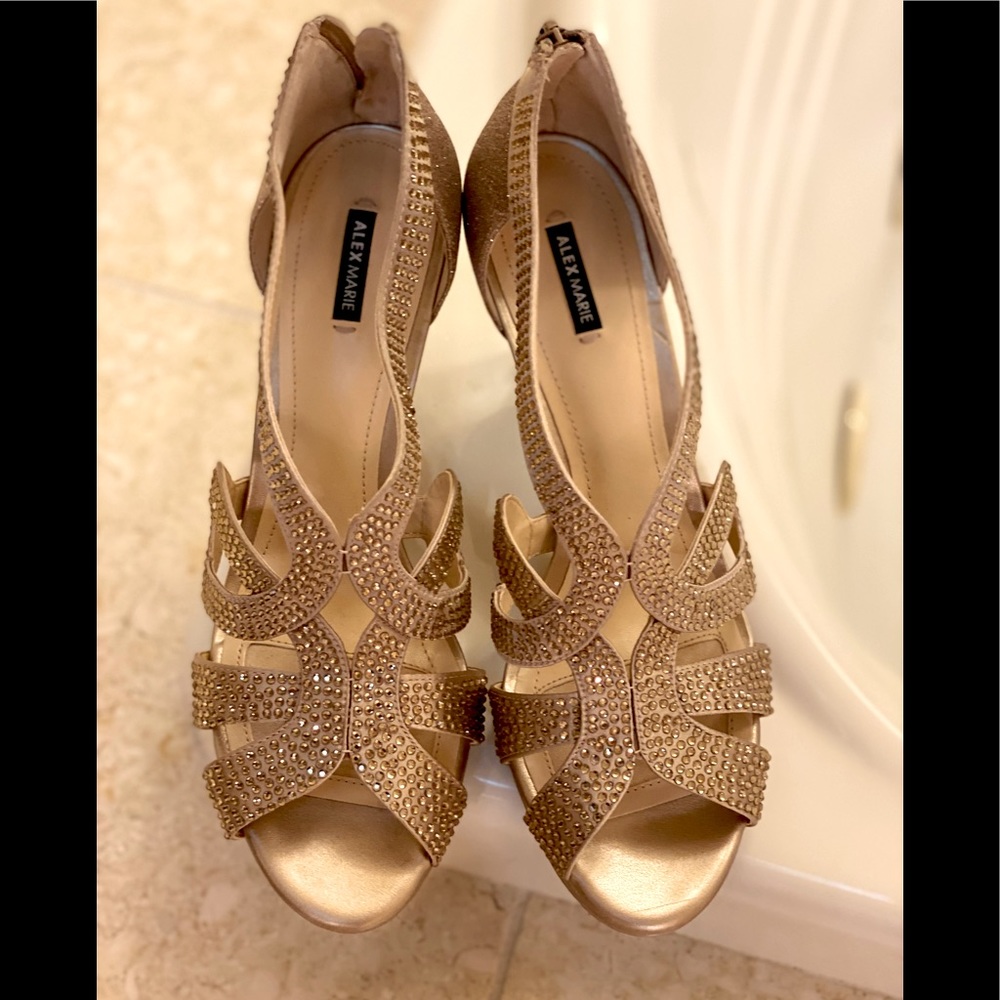 Alex Marie Gold Strappy Heels